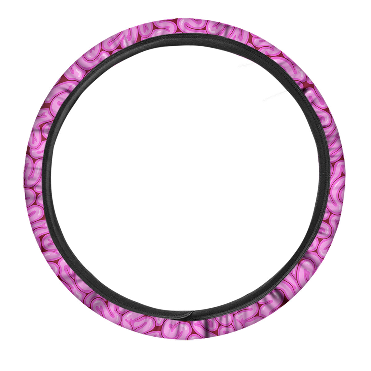 Pink Brains Cartoon Print Pattern Car Steering Wheel Cover-grizzshop