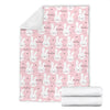 Pink Bunny Rabbit Pattern Print Blanket-grizzshop