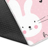 Pink Bunny Rabbit Pattern Print Floor Mat-grizzshop