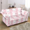 Pink Bunny Rabbit Pattern Print Loveseat Cover-grizzshop