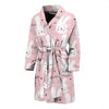 Pink Bunny Rabbit Pattern Print Men Long Robe-grizzshop