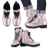Pink Bunny Rabbit Pattern Print Men Women Leather Boots-grizzshop