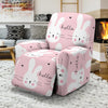 Pink Bunny Rabbit Pattern Print Recliner Cover-grizzshop