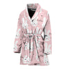 Pink Bunny Rabbit Pattern Print Women Long Robe-grizzshop