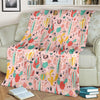 Pink Cactus Pattern Print Blanket-grizzshop