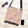 Pink Cactus Pattern Print Crossbody Bags-grizzshop