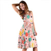 Pink Cactus Pattern Print Dress-grizzshop