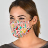 Pink Cactus Pattern Print Face Mask-grizzshop