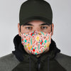 Pink Cactus Pattern Print Face Mask-grizzshop