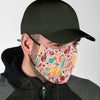 Pink Cactus Pattern Print Face Mask-grizzshop