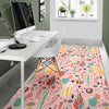 Pink Cactus Pattern Print Floor Mat-grizzshop