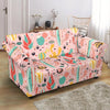 Pink Cactus Pattern Print Loveseat Cover-grizzshop