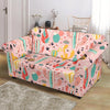 Pink Cactus Pattern Print Loveseat Cover-grizzshop