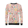 Pink Cactus Pattern Print Women Crewneck Sweatshirt-grizzshop