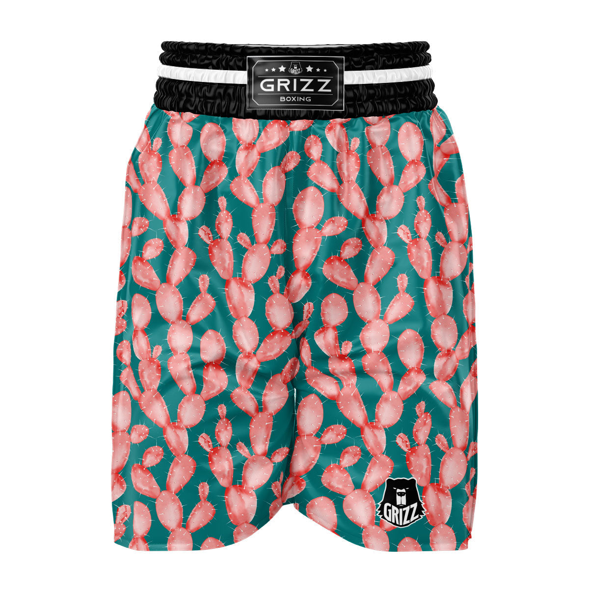 Pink Cactus Print Pattern Boxing Shorts-grizzshop