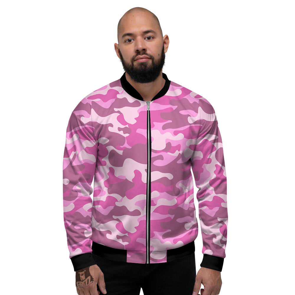 Pink Camo And Camouflage Print Men s Bomber Jacket Grizzshopping