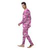 Pink Camo And Camouflage Print Men's Pajamas-grizzshop