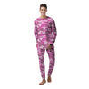 Pink Camo And Camouflage Print Men's Pajamas-grizzshop