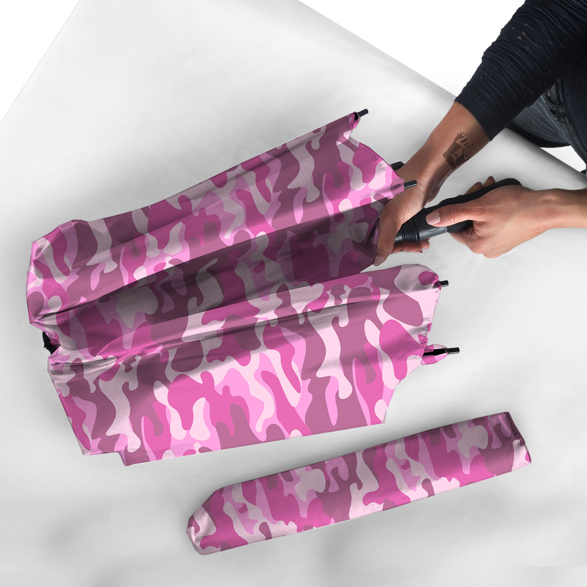 Pink Camo And Camouflage Print Umbrella-grizzshop