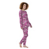 Pink Camo And Camouflage Print Women's Pajamas-grizzshop