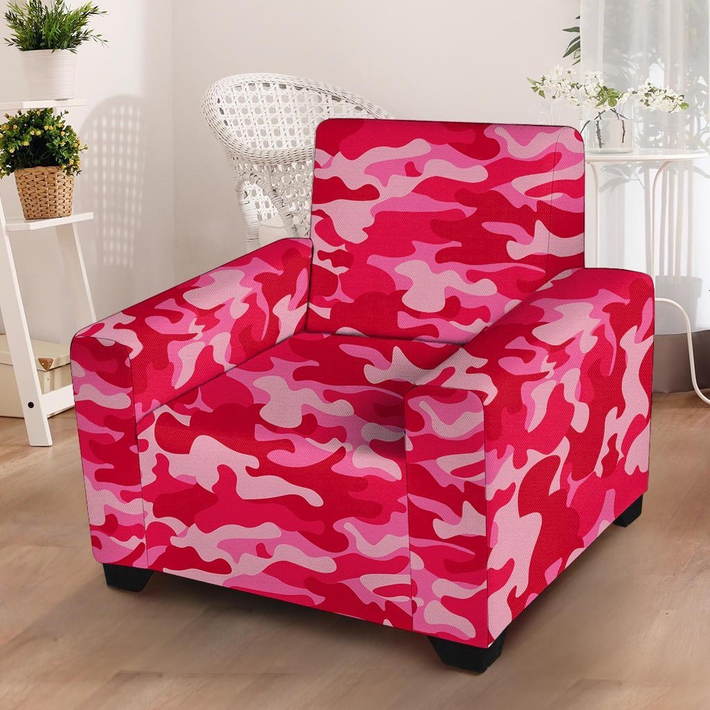 Pink Camo Print Armchair Cover-grizzshop