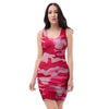 Pink Camo Print Bodycon Dress-grizzshop