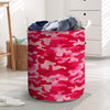 Pink Camo Print Laundry Basket-grizzshop