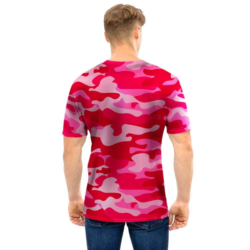 Pink Camo Print Men T Shirt-grizzshop