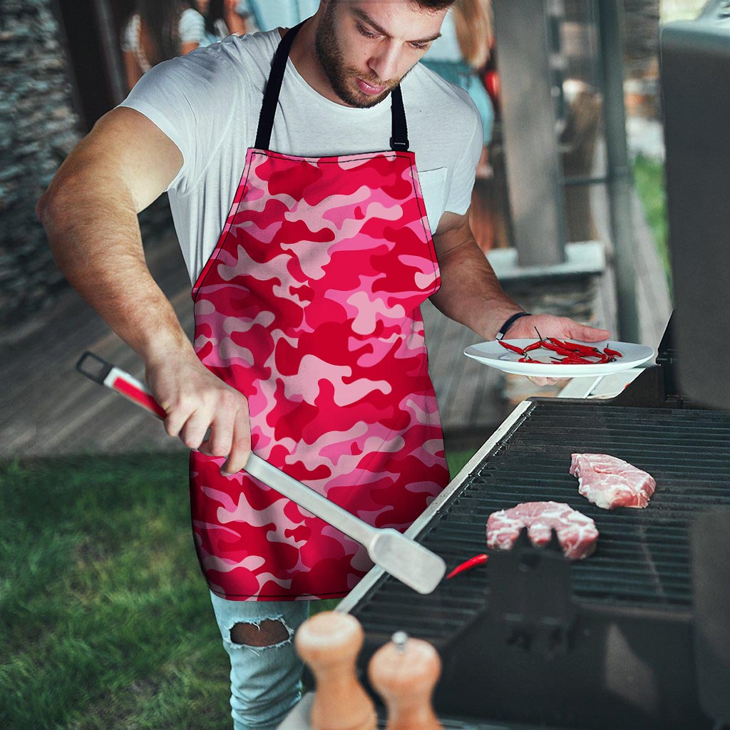Pink Camo Print Men's Apron-grizzshop