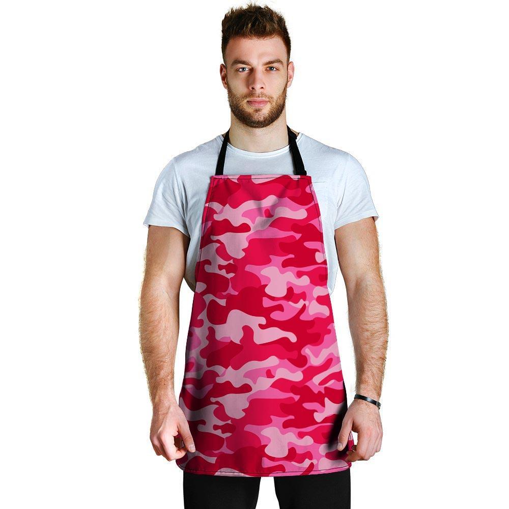 Pink Camo Print Men's Apron-grizzshop