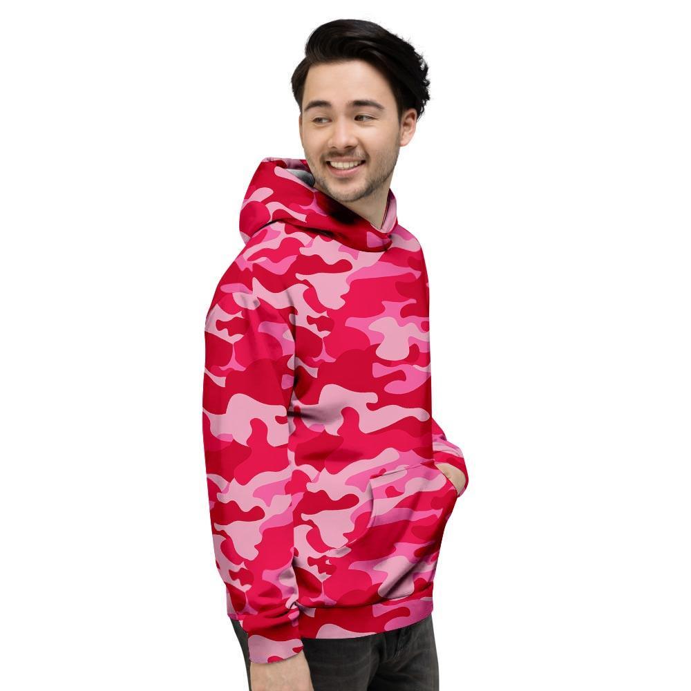 Pink Camo Print Men's Hoodie-grizzshop