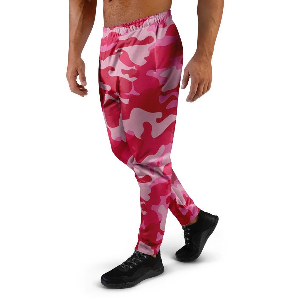 Pink Camo Print Men's Joggers-grizzshop