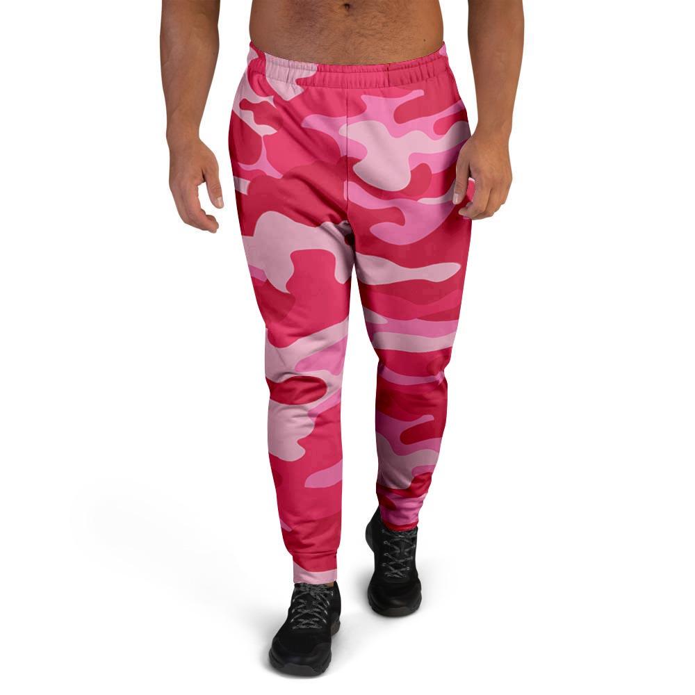 Pink Camo Print Men's Joggers-grizzshop