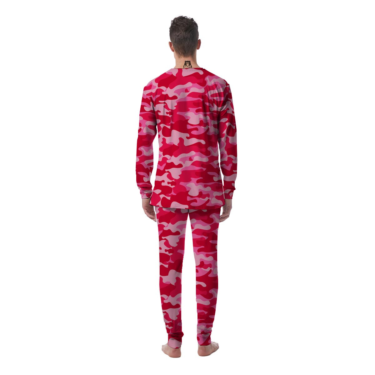 Pink Camo Print Men's Pajamas-grizzshop