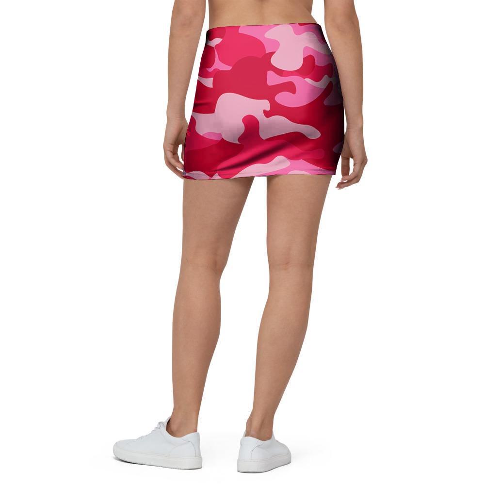 Pink Camo Print Mini Skirt-grizzshop