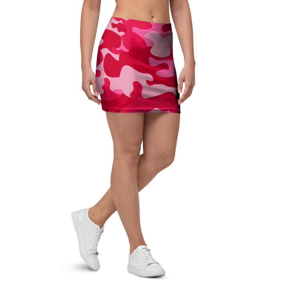 Pink Camo Print Mini Skirt Grizzshopping