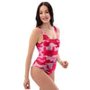 Pink Camo Print One Piece Swimsuite-grizzshop