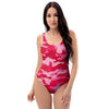 Pink Camo Print One Piece Swimsuite-grizzshop