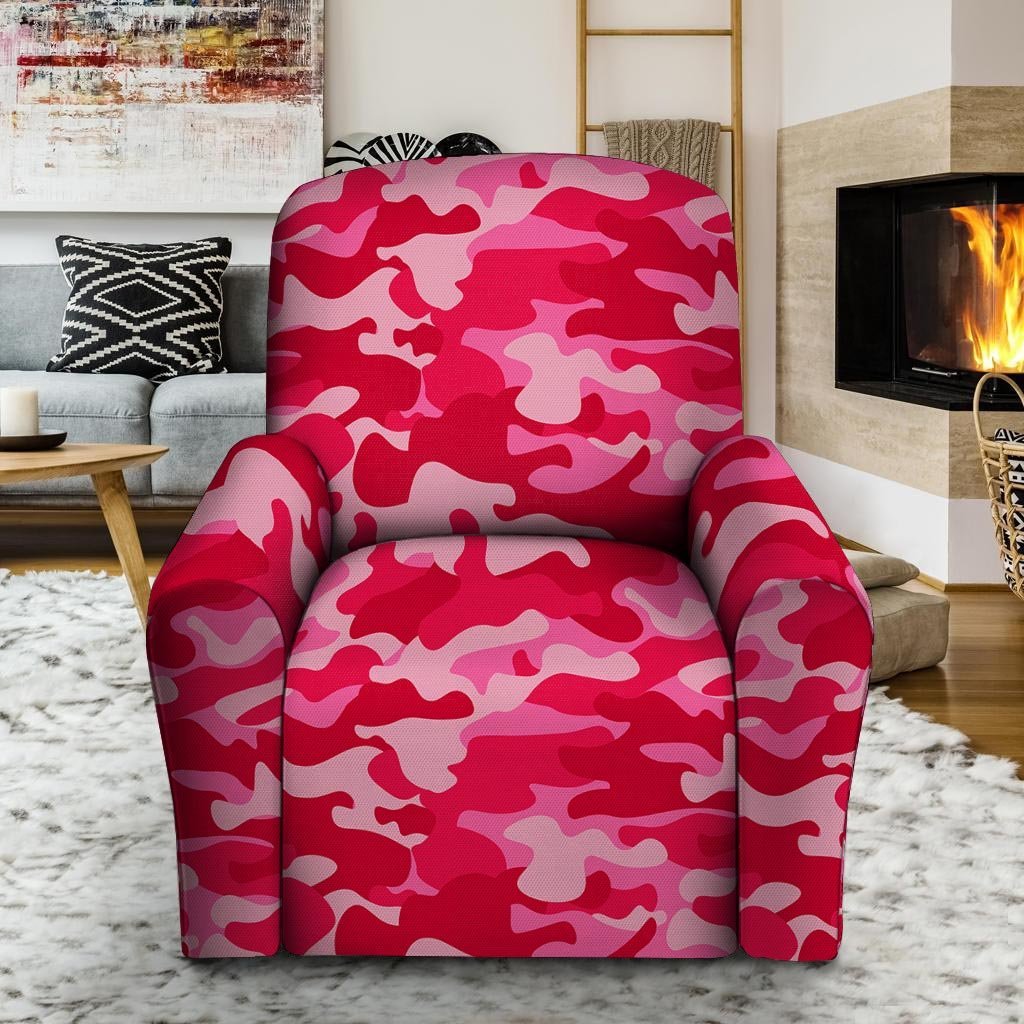 Pink Camo Print Recliner Cover-grizzshop