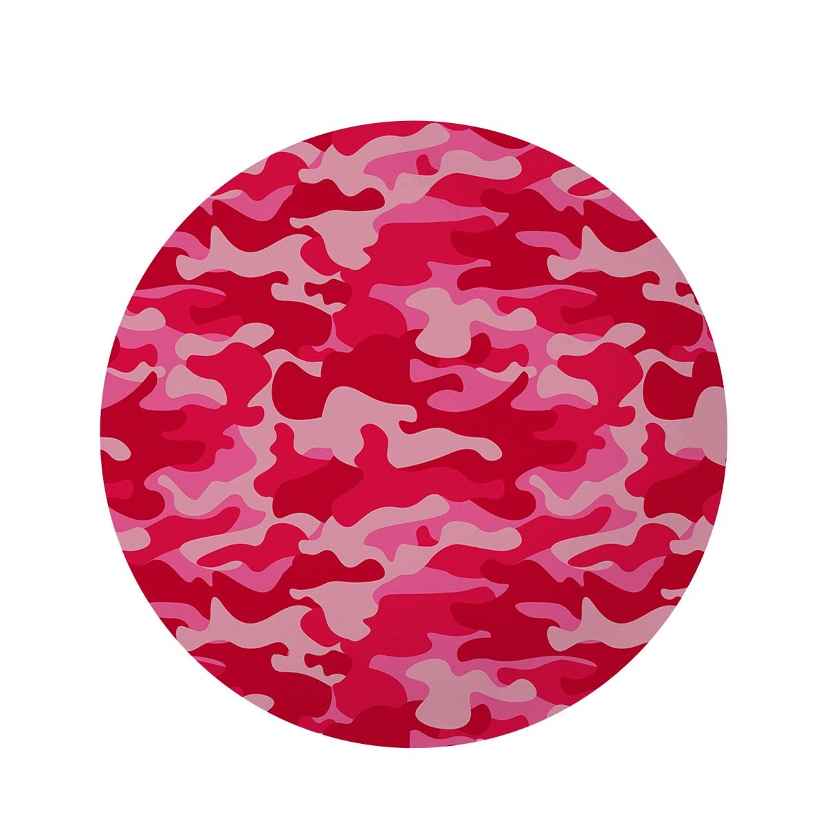 Pink Camo Print Round Rug-grizzshop