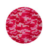 Pink Camo Print Round Rug-grizzshop