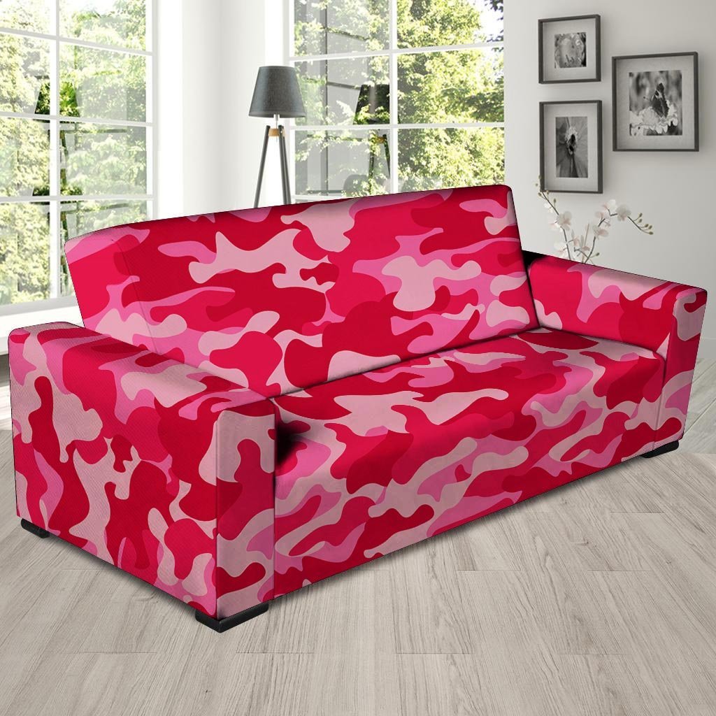 Pink Camo Print Sofa Cover-grizzshop