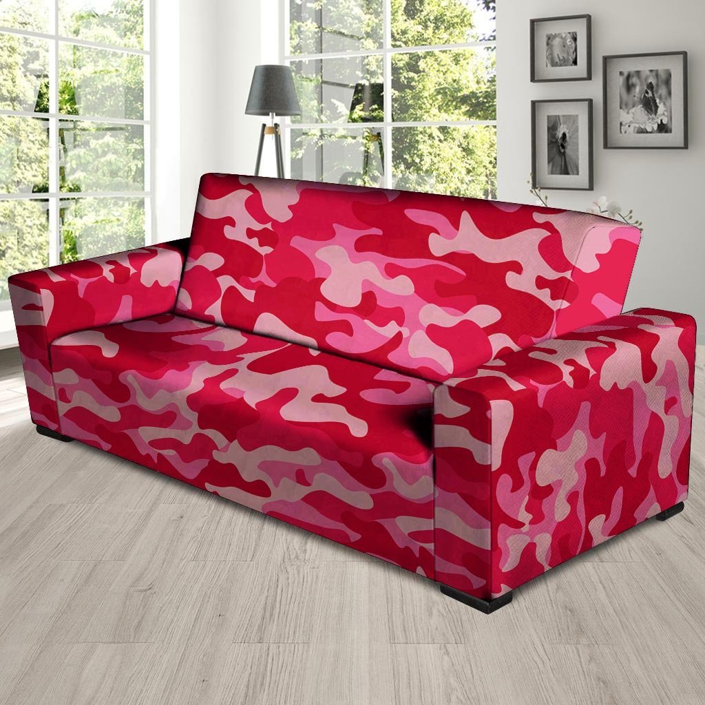 Pink Camo Print Sofa Cover-grizzshop