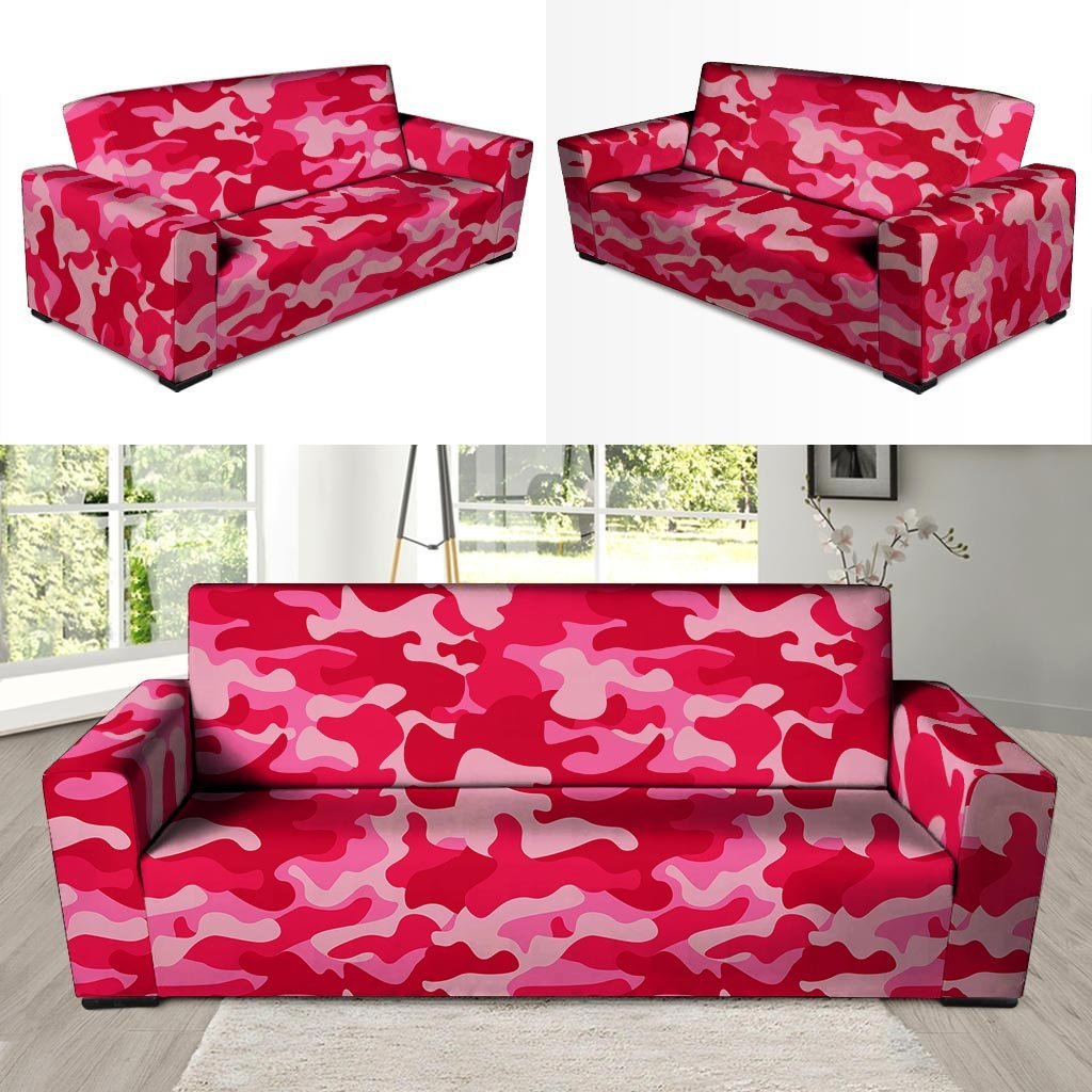 Pink Camo Print Sofa Cover-grizzshop