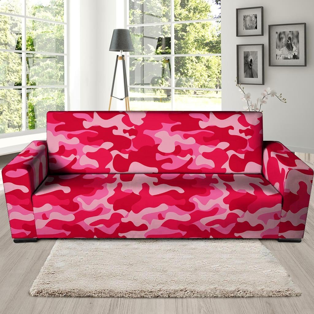 Pink Camo Print Sofa Cover-grizzshop