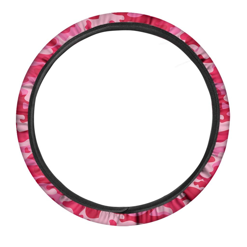 Pink Camo Print Steering Wheel Cover-grizzshop