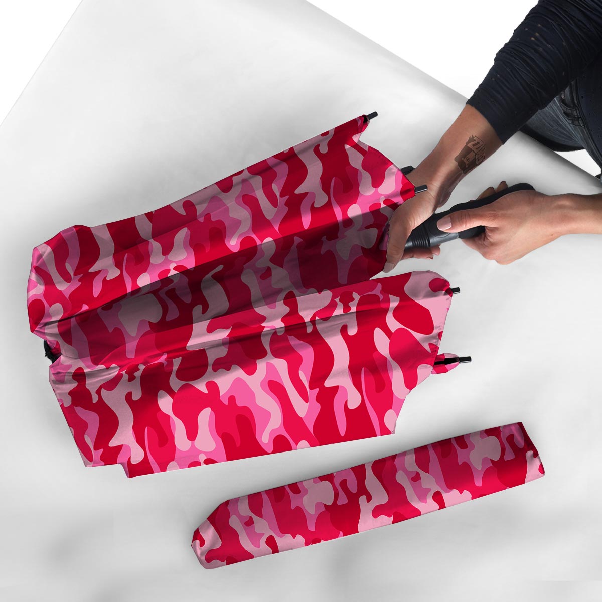 Pink Camo Print Umbrella-grizzshop