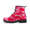 Pink Camo Print Women's Boots-grizzshop