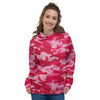 Pink Camo Print Women's Hoodie-grizzshop