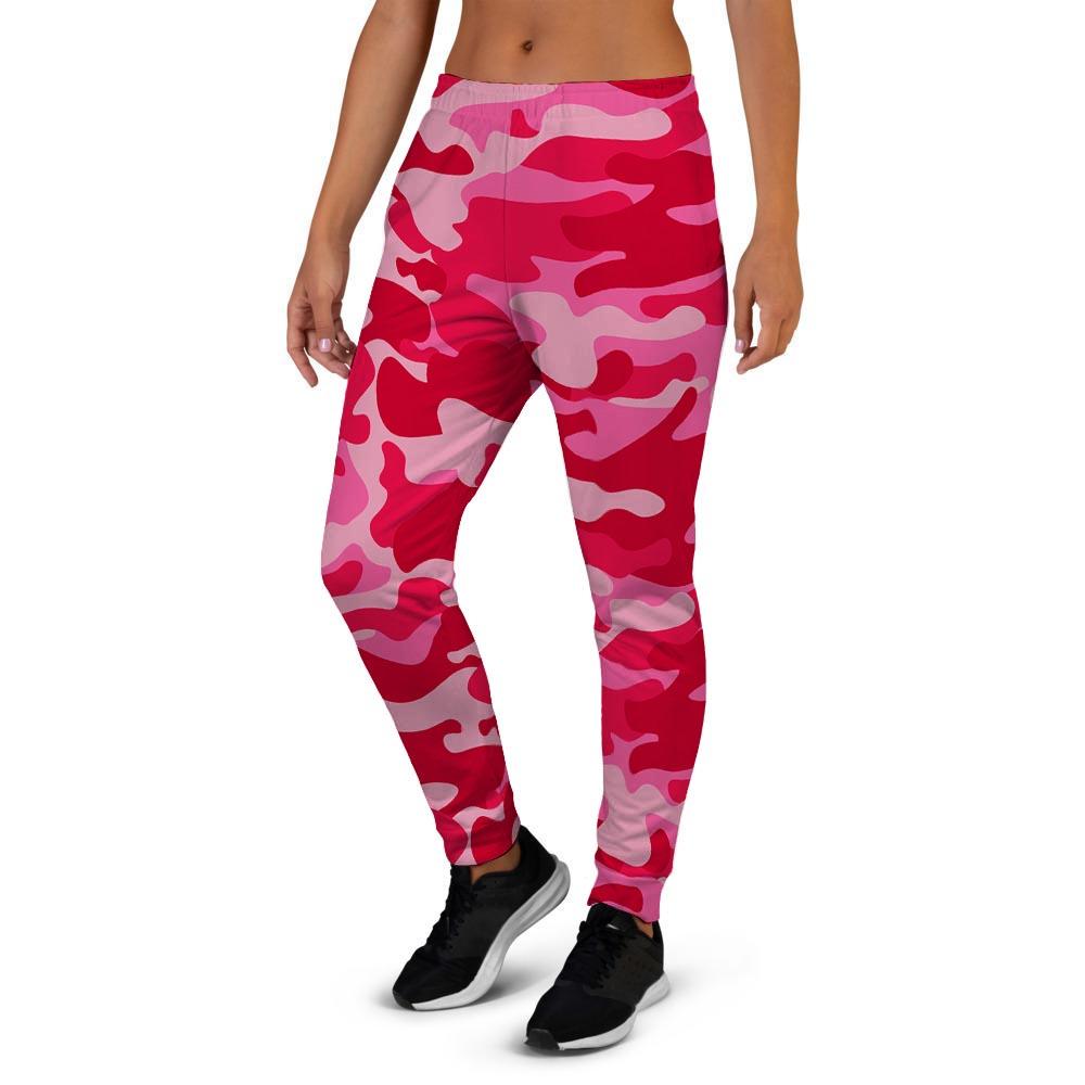 Pink Camo Print Women's Joggers-grizzshop